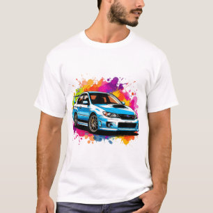 T-shirt Voiture de sport vibrante avec des éclaboussures d