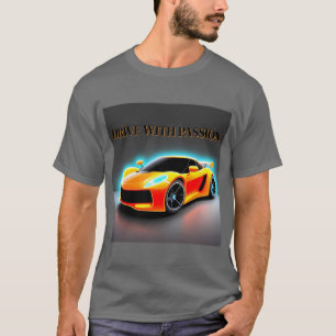 T-shirt Voiture de sport vibrante avec néon lumineux