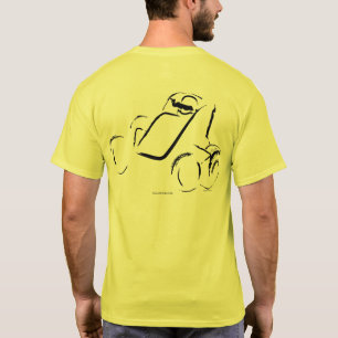 T-shirt Voiture de sprint 01 noir sur fond jaune