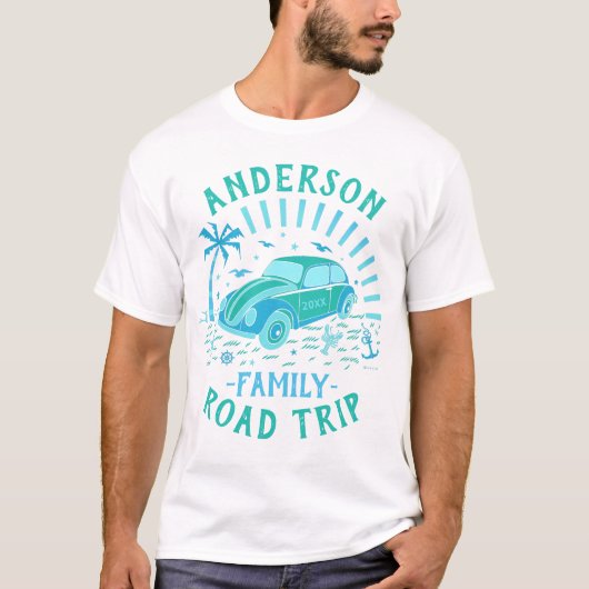 T-shirt Voiture de voyage en famille | Personnalisé V2 (Devant)