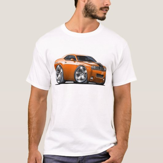 T-shirt Voiture d'orange de challengeur de Dodge (Devant)