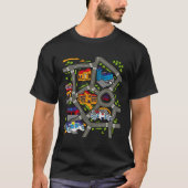T-shirt Voiture Jouer Mat Race Track Road Map Illustration (Devant)