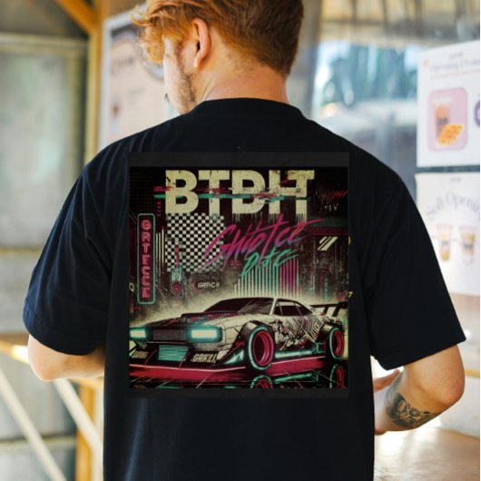 T-shirt Voiture Neon Grunge