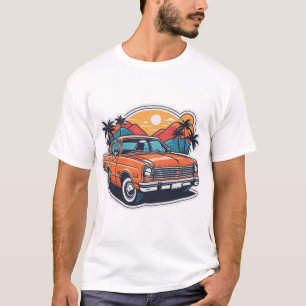 T-shirt Voiture Orange Moteur à Feu