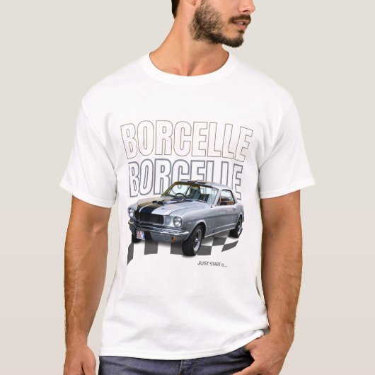 T-Shirt Voiture Rétro Gras Noir (Devant)