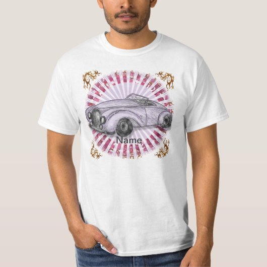 T-shirt Voiture Roadster Violette  (Devant)