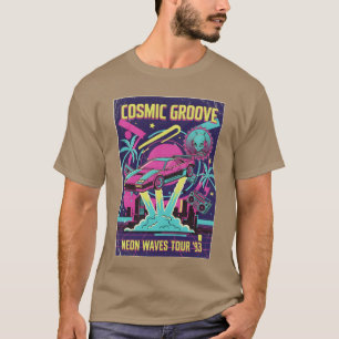 T-shirt Voiture spatiale néon rétro