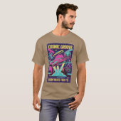 T-shirt Voiture spatiale néon rétro (Devant entier)