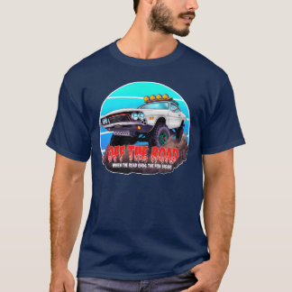 T-shirt Voiture tout-terrain blanche avec citation ami drô