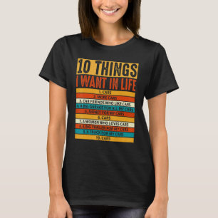 T-shirt Voiture Vintage 10 choses que je veux dans ma vie