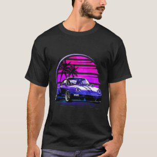 T-shirt Voiture vintage Vaporwave Retro Sunset 80s