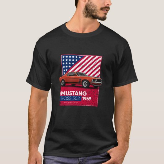 T-shirt Voitures classiques Mustang Mach Boss 302 1969 (Devant)