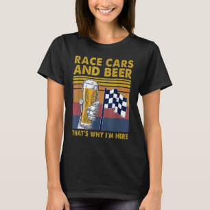 T-shirt Voitures de course anciennes Buveur de bière à dra