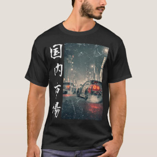 T-shirt Voitures de Drift Vintage Jdm Course Rue de Tokyo