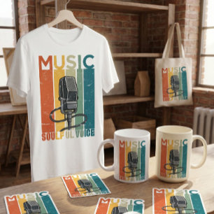 T-SHIRT VOIX ÂME MUSIQUE DESIGN VINTAGE
