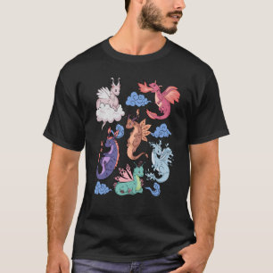 T-shirt Vol de dragons mignon Elemental Mythique ailé R