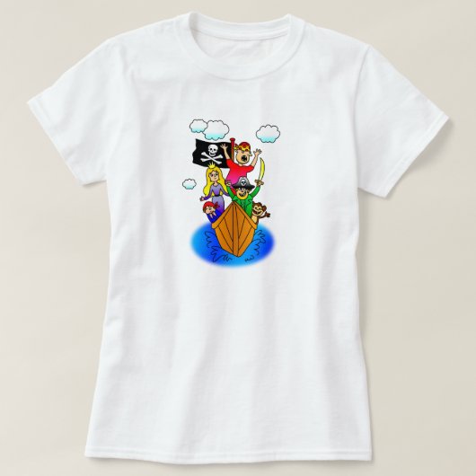 T-shirt Vol de jolly roger sur le bateau de pirate (Design devant)