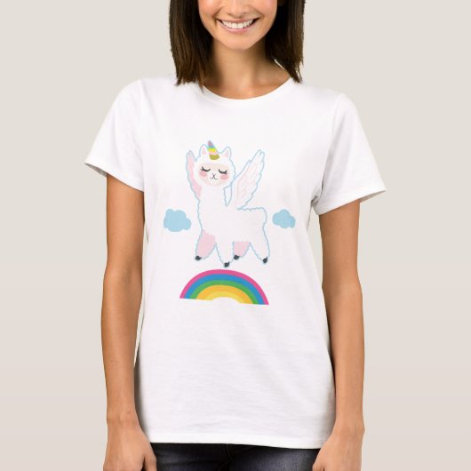 T-shirt Vol de licorne de lama (Devant)