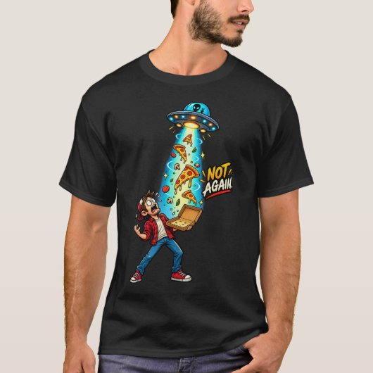 T-shirt Vol de Pizza par OVNI (Devant)