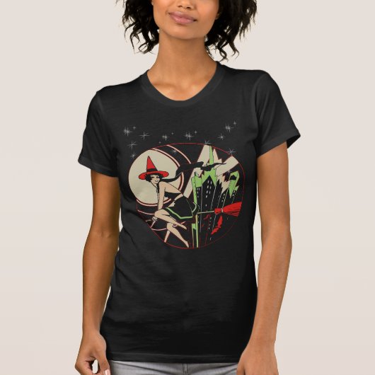 T-shirt Vol de sorcière de Halloween (cru) (Devant)