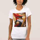 T-shirt " Vol du colibri rouge, blanc et noir (Devant)