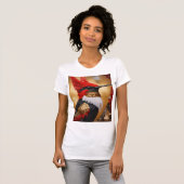 T-shirt " Vol du colibri rouge, blanc et noir (Devant entier)