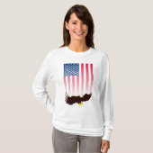 T-shirt Vol Eagle et drapeau américain (Devant entier)