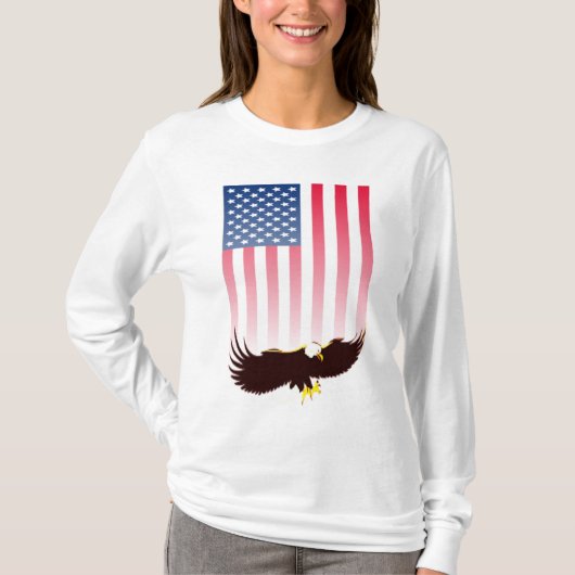 T-shirt Vol Eagle et drapeau américain (Devant)