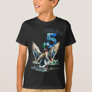 T-shirt Vol en 5 Chasse de canard 5e fête d'anniversaire 5