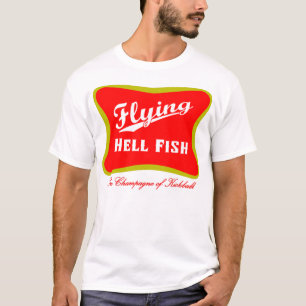 T-shirt Vol Hellfish Champagne - rouge avec le texte