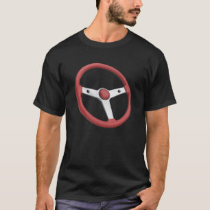 T-shirt Volant de voiture vintage en cuir rouge