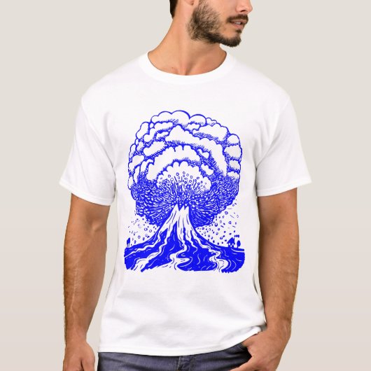 T-shirt Volcan - Bleu (Devant)