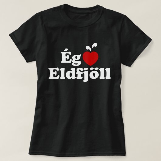 T-shirt Volcans I Heart (Love) [Ég Elska Eldfjöll] (Design devant)