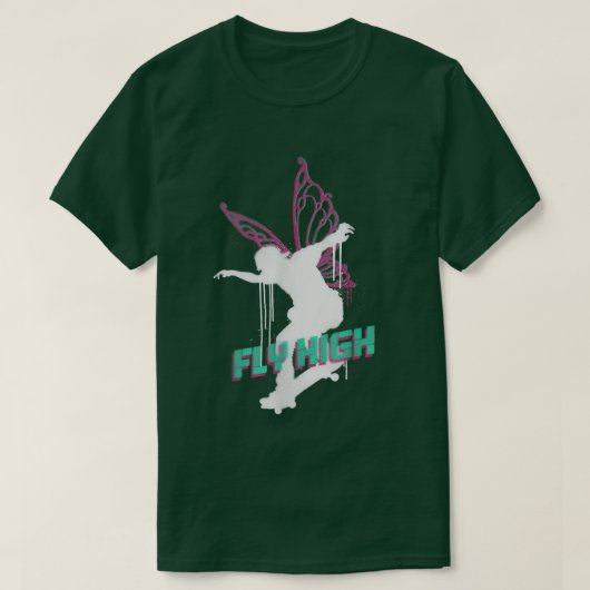 T-shirt Voler High Spray Paint Patinage Fairy Skateboard A (Design devant)