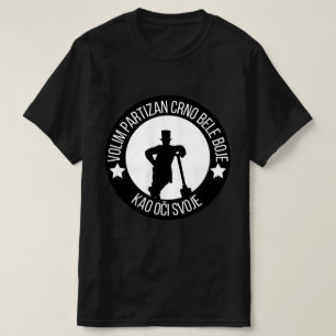 T-shirt Volim Partizan Crno Bele Boje