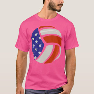 T-shirt Volley Ball American Flag Sport Jeu Patriotique Vo