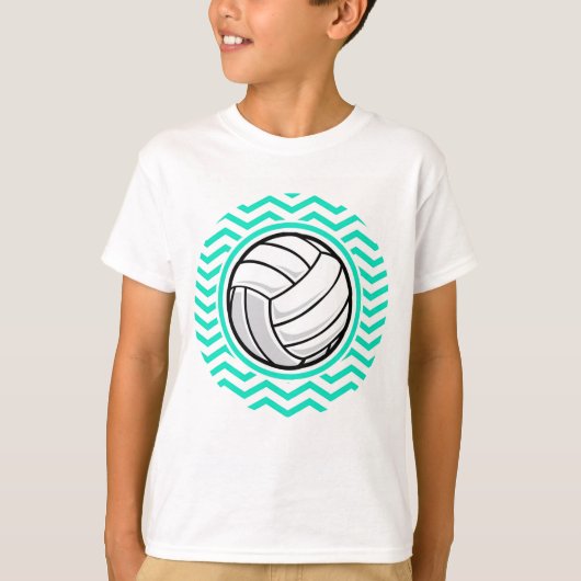 T-shirt Volley-ball ; Aqua Green Chevron (Devant)
