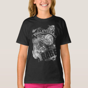 T-shirt Volley-ball Babe's, Black Grunge Volleyball