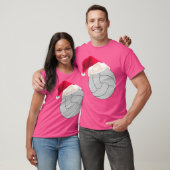 T-shirt Volley-ball De Noël À Santa Hat (Unisexe)