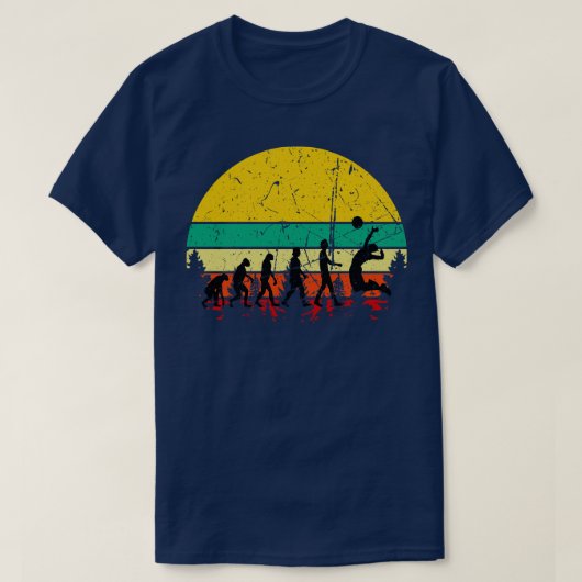 T-shirt Volley-ball Evolution Retro (Design devant)