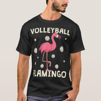 T-shirt Volley-ball Flamant rose rose Funny Beach Vball Gi