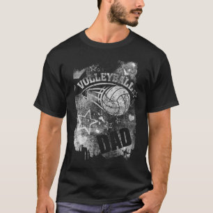 T-shirt Volley-ball papa, Black Grunge Volleyball