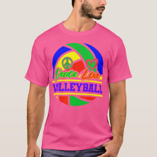 T-shirt Volley-ball Peace Love Beach Volley-ball