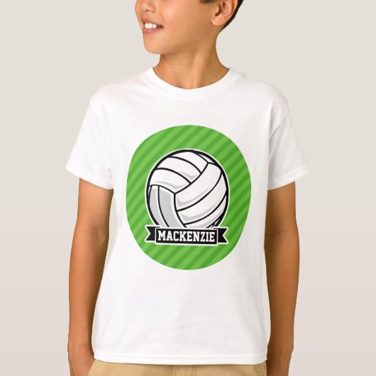 T-shirt Volley-ball sur Green Stripes (Devant)