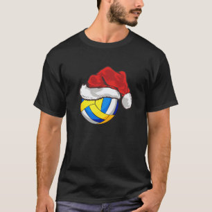 T-shirt Volleyball Amour Xmas Lights Santa Hat Volleyball