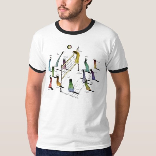 T-shirt Volleyball de Phurfoo - avec des noms (Devant)