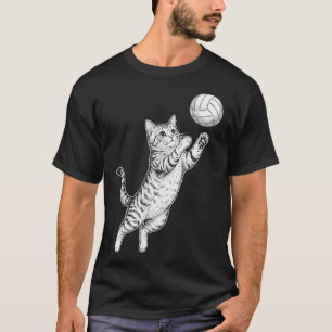 T-shirt Volleyball drôle Chaton mignon Amateur de sport