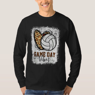 T-shirt Volleyball Game Day Vibes Volleyball Mom Leopard B