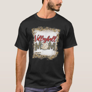T-shirt Volleyball Maman Leopard Drôle Sport Ball Maman Mè