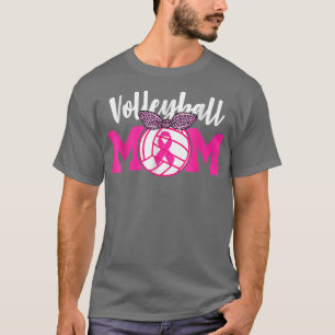 T-shirt Volleyball Maman Pink Ribbon Conscience du cancer